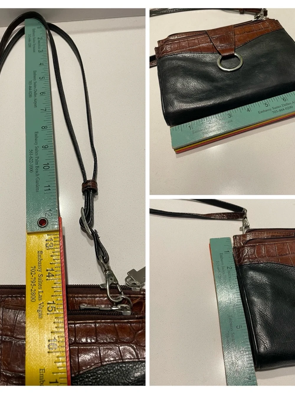 Jack Georges Black and Brown Crossbody Bag - Classic Two-Tone Design